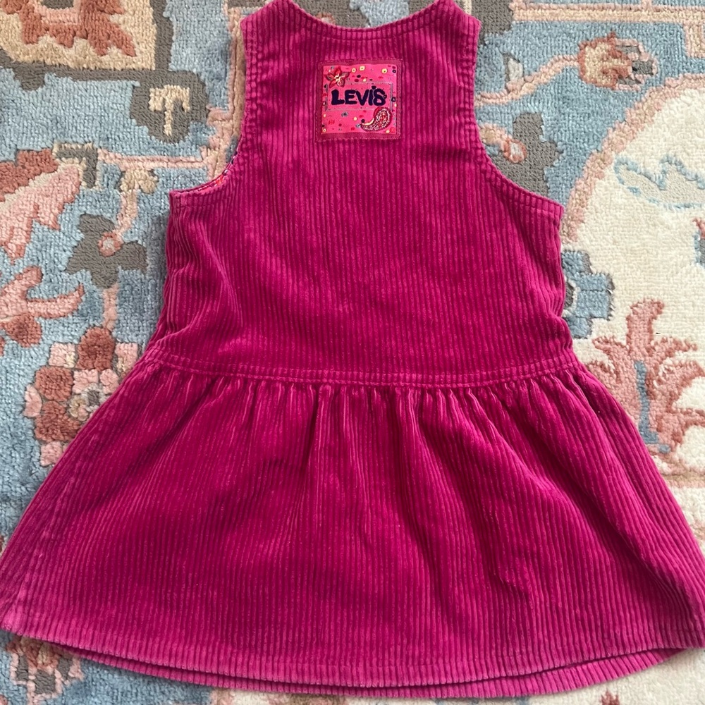 Vintage made in the USA little LEVI’s corduroy 3T toddler girl pink dress 90s